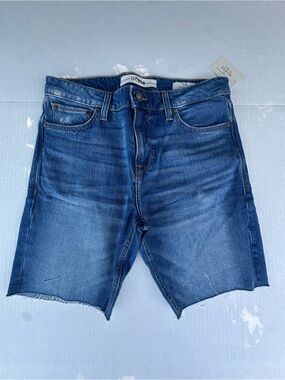 Guess Men's Blue Denim Wide-Leg Cutoff Shorts